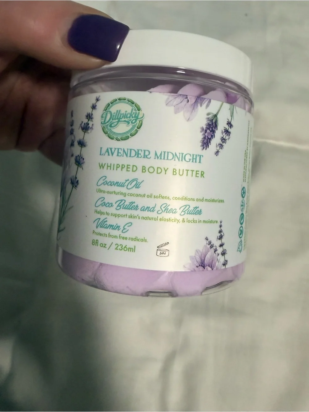Aminnah/Dillpicky collab is Lavender Midnight” Whipped Body Butter! New